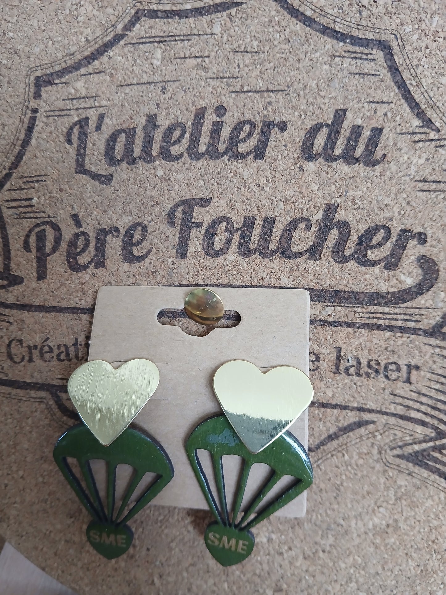 Boucles d'oreilles en bois D-Day