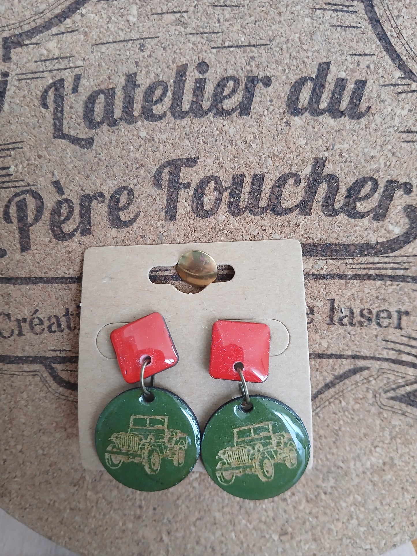 Boucles d'oreilles en bois D-Day