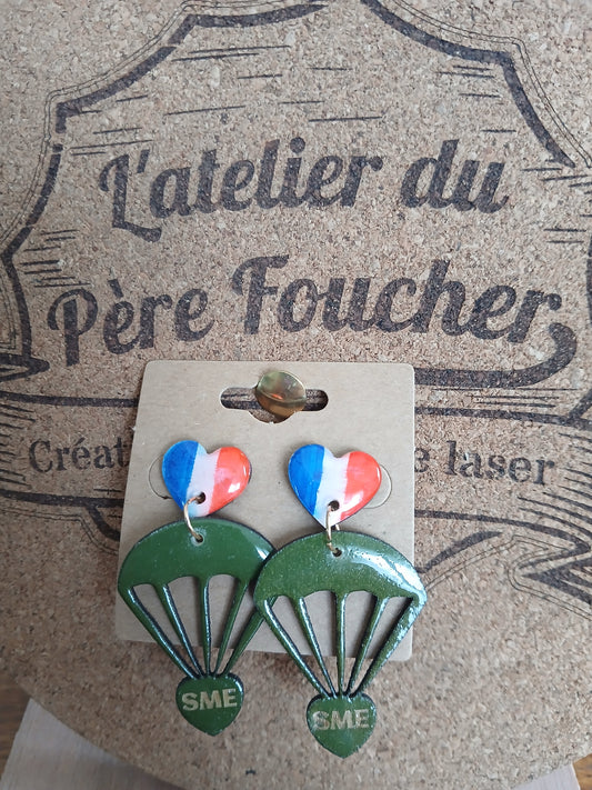 Boucles d'oreilles en bois D-Day