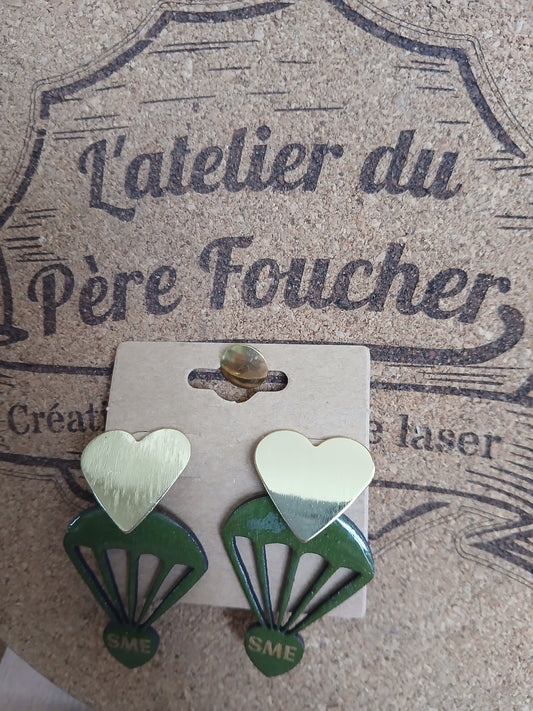 Boucles d'oreilles en bois D-Day
