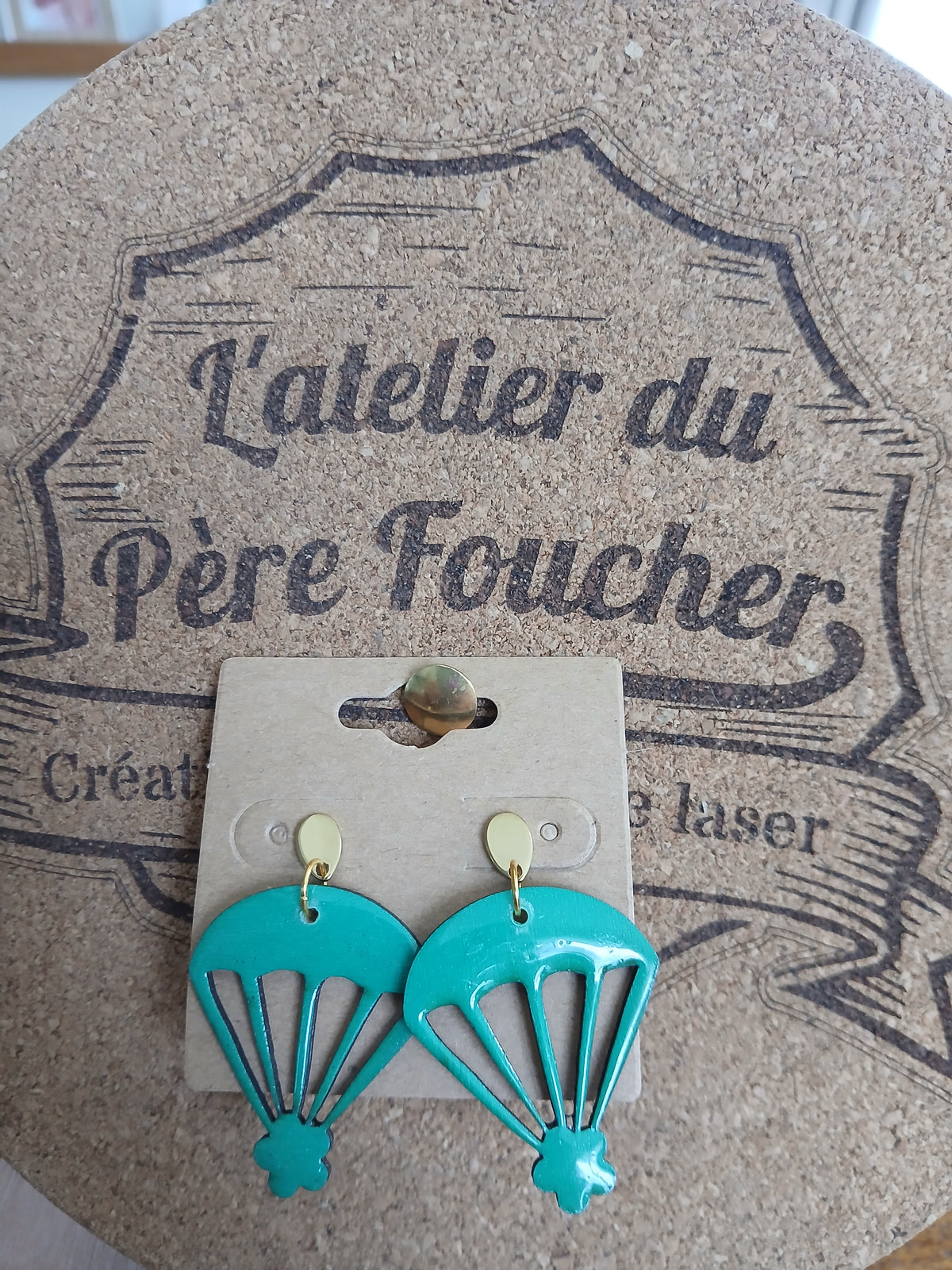 Boucles d'oreilles en bois D-Day