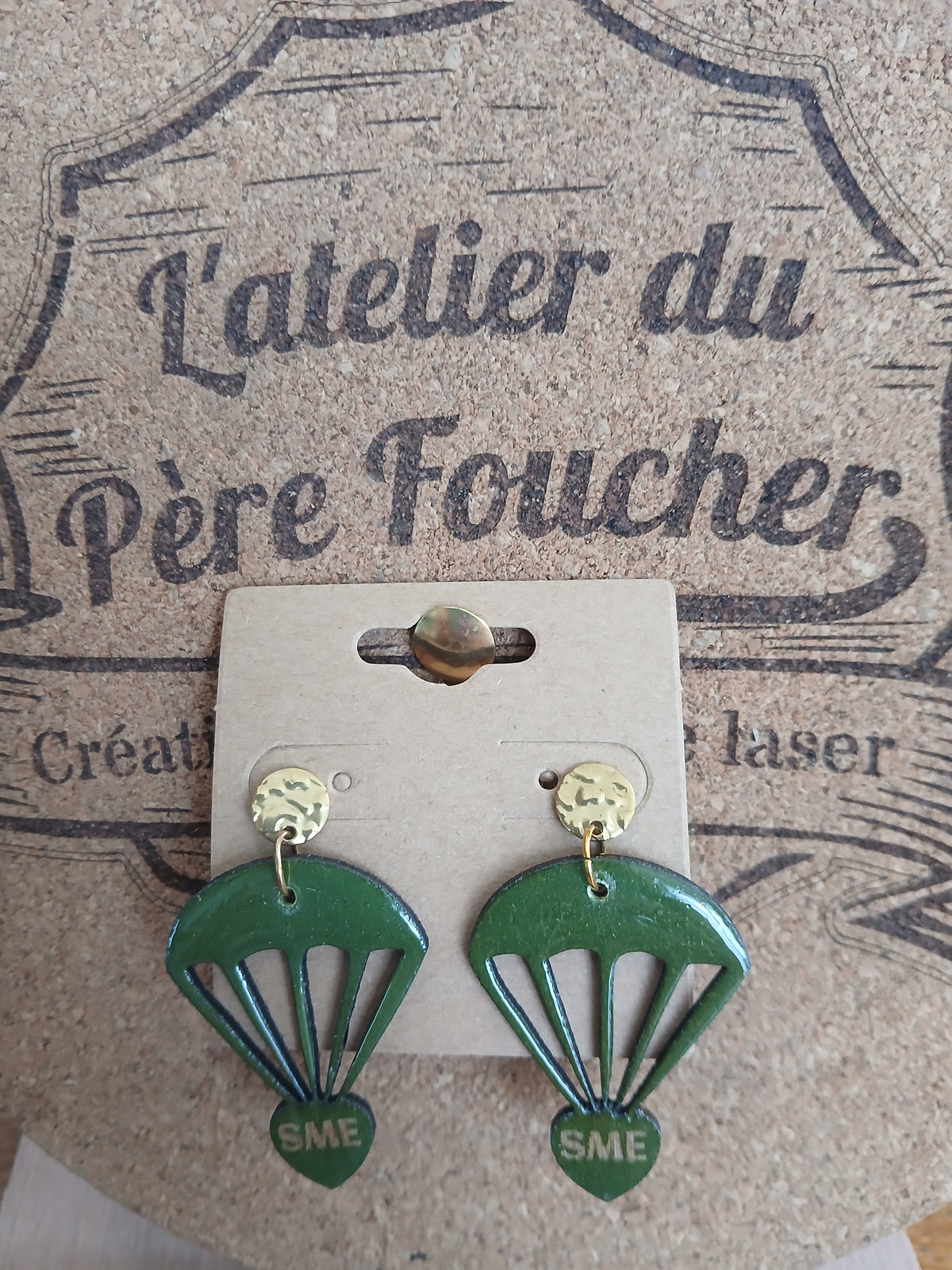 Boucles d'oreilles en bois D-Day