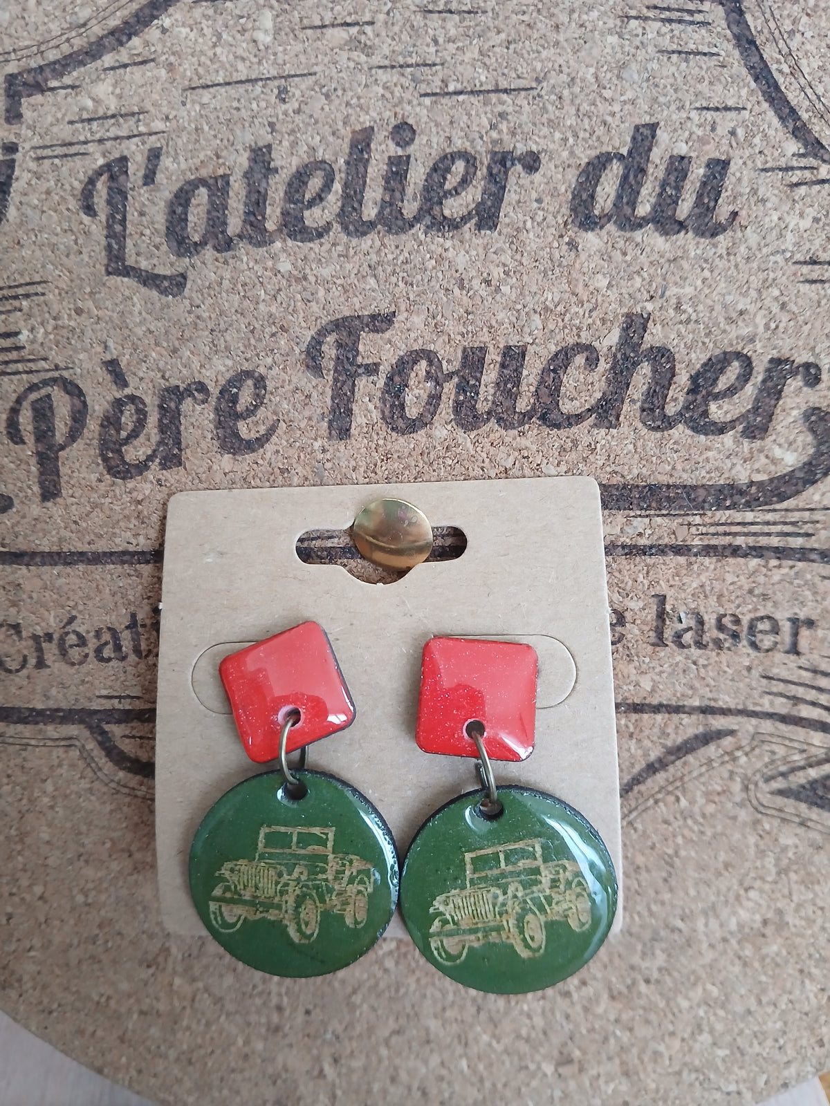 Boucles d'oreilles en bois D-Day