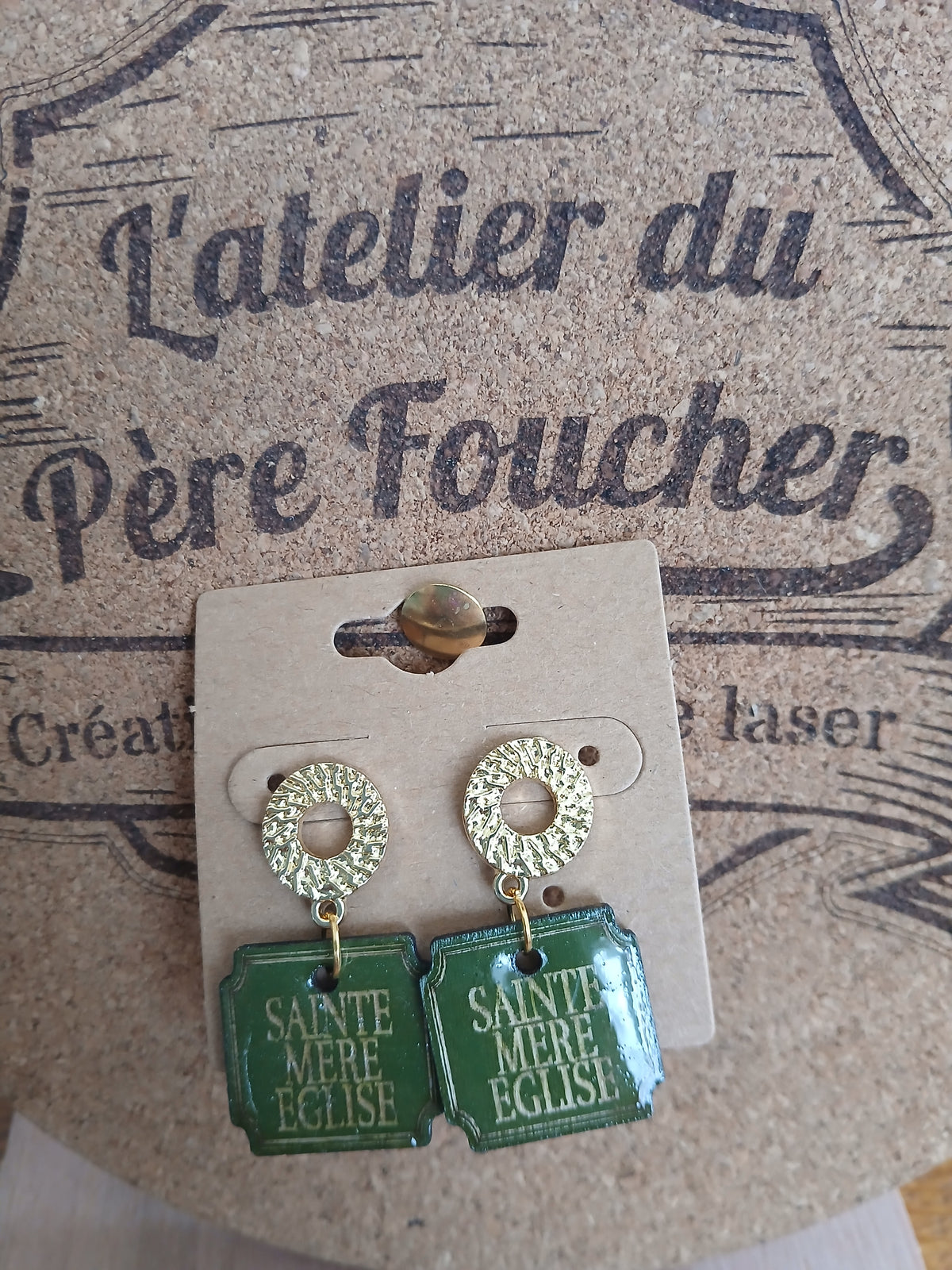Boucles d'oreilles en bois D-Day