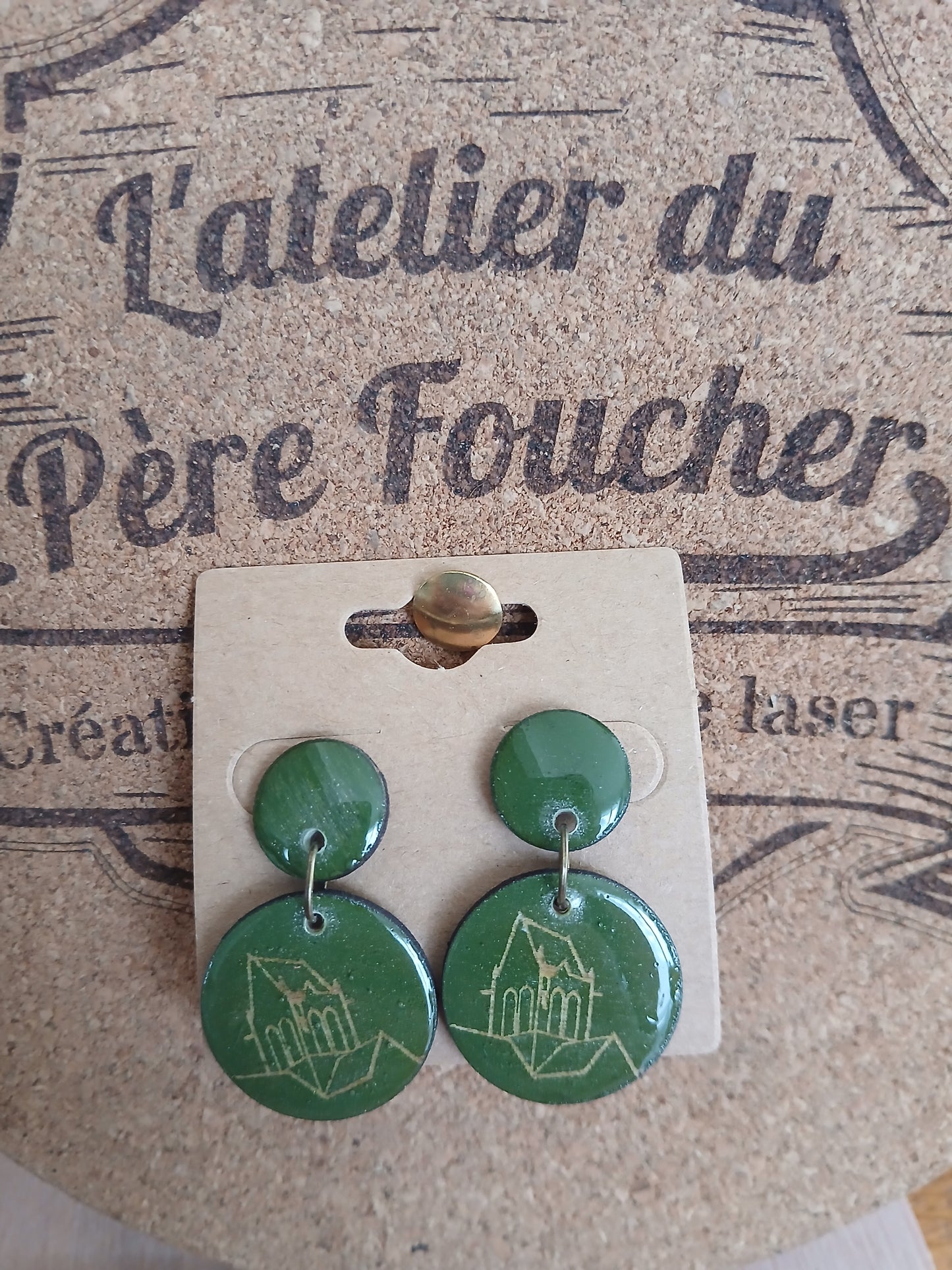 Boucles d'oreilles en bois D-Day